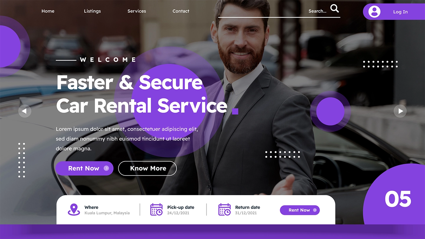 Car rental landing page by Kenskoff Consulting