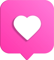 Heart icon inside a chat bubble portraying Kenskoff Consulting's passion and love for graphic design